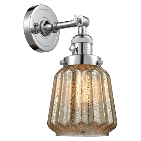 One Light Sconce With A High-Low-Off Switch.